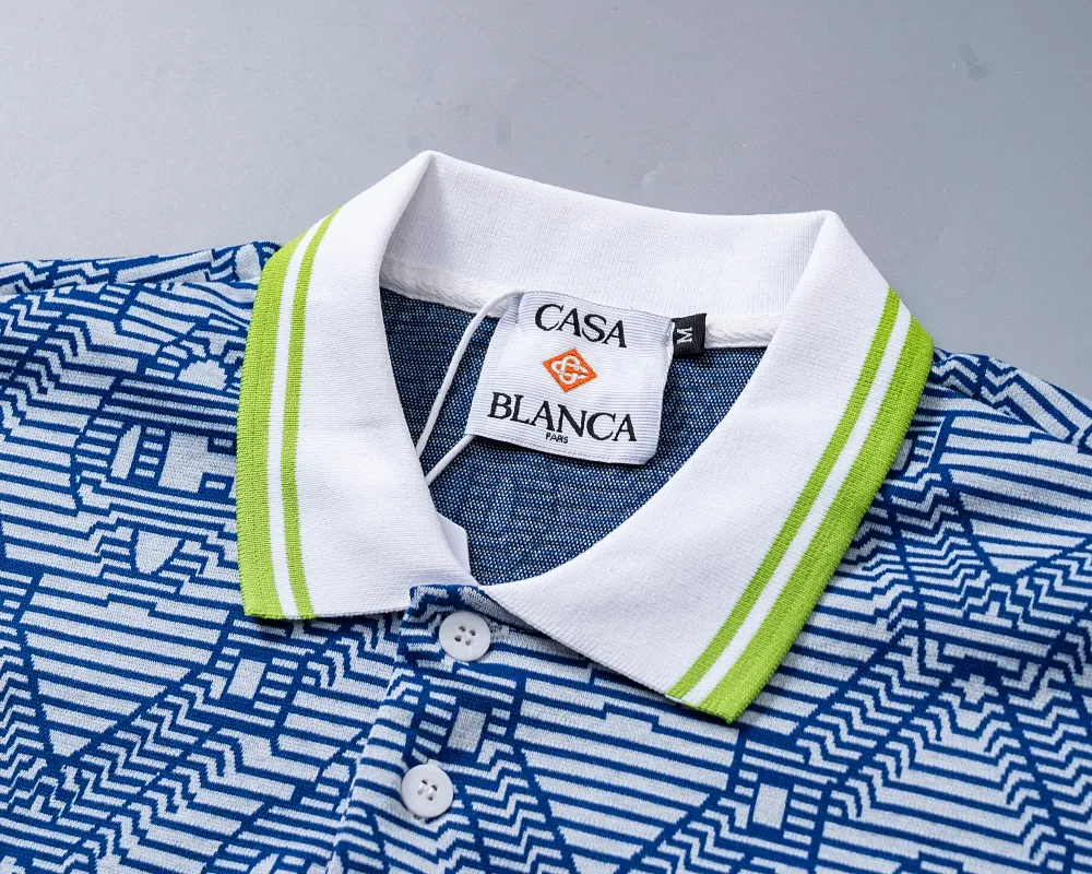 6653# 2026 spring and summer New Arrival men's lapel short-sleeved shorts suit, knitted jacquard fabric, fashionable and handsome style, comfortable fabric, rigorous workmanship, and neat wiring. Good upper body effect·Sizes M-3XL Blue
